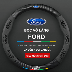 Bọc vô lăng xe Ford Da lộn 3D & Sợi Carbon cao cấp, sang trọng