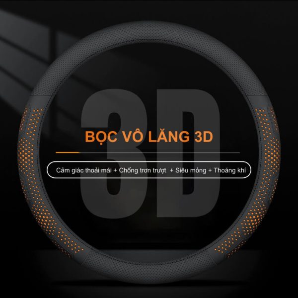 Bọc vô lăng ô tô 3D Da Nappa cao cấp, sang trọng
