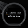 Bọc vô lăng ô tô 3D Da Nappa cao cấp dạng D-cut màu trắng