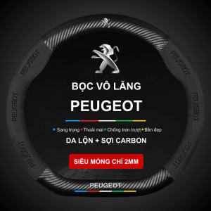 Bọc vô lăng xe Peugeot Da lộn 3D & Sợi Carbon cao cấp