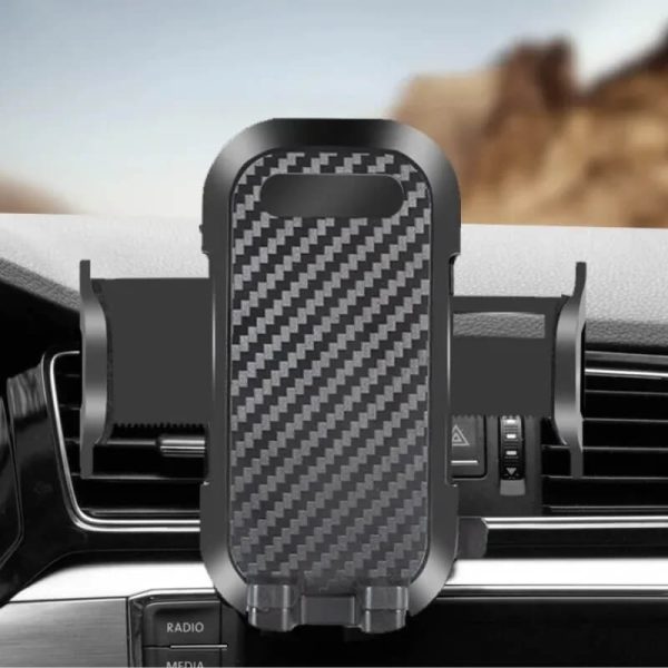 Giá đỡ điện thoại Rundong 3in1 mặt carbon cao cấp cài cửa gió