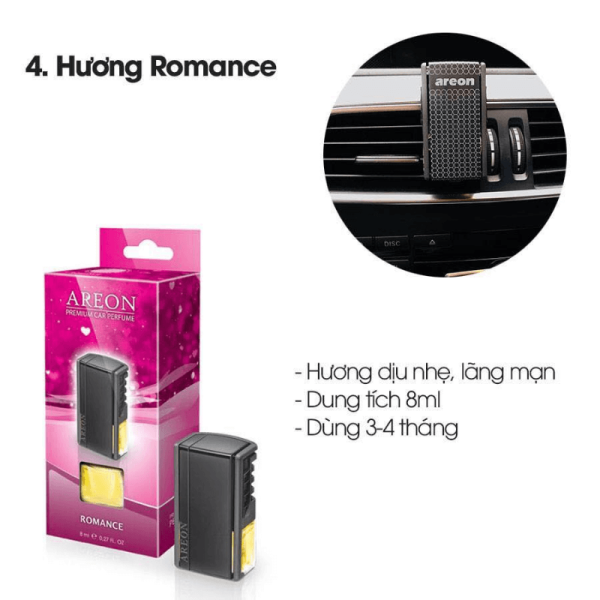 Nước hoa kẹp cửa gió điều hòa ô tô AREON CAR - LUX cao cấp, chính hãng