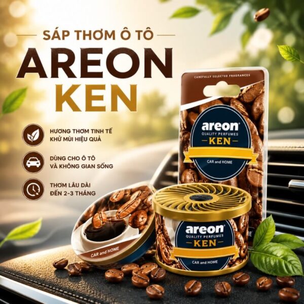 Sáp thơm ô tô AREON KEN 100% tự nhiên, cao cấp