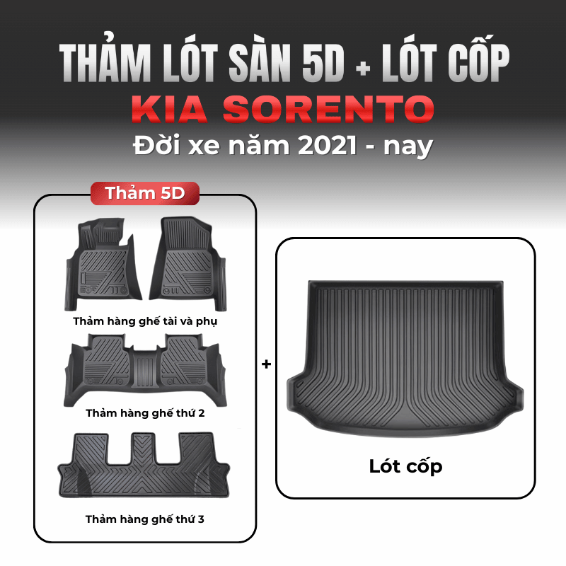 Thảm lót sàn ô tô chất liệu TPE 5D & Lót cốp