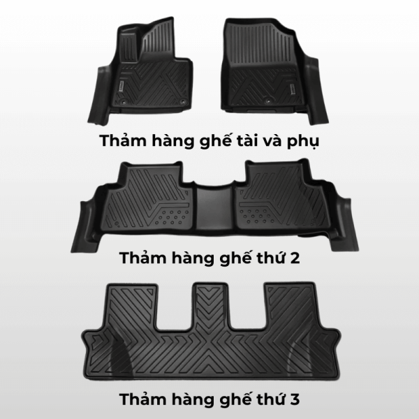 Bộ thảm lót sàn ô tô KIA Sorento chất liệu TPE