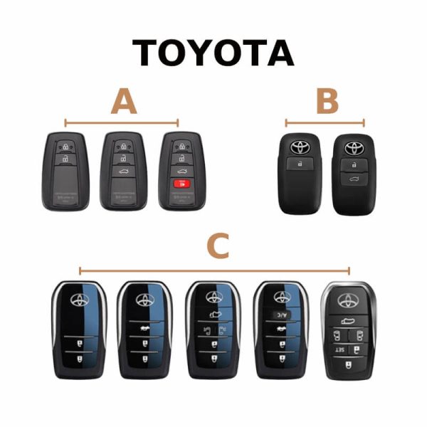 Bảng mẫu chìa khóa các dòng ốp kim loại Toyota đẳng cấp