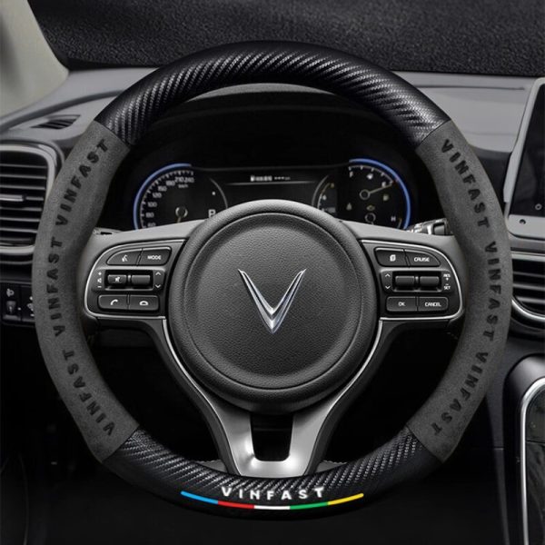 Bọc vô lăng VinFast Da lộn 3D & Sợi Carbon cao cấp