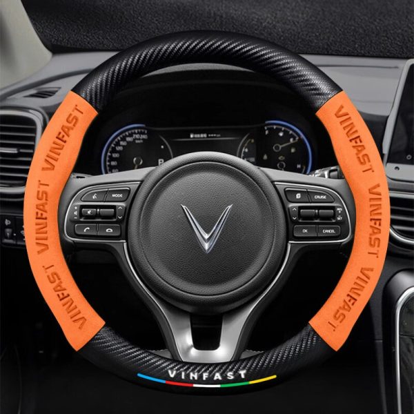 Bọc vô lăng VinFast Da lộn 3D & Sợi Carbon cao cấp