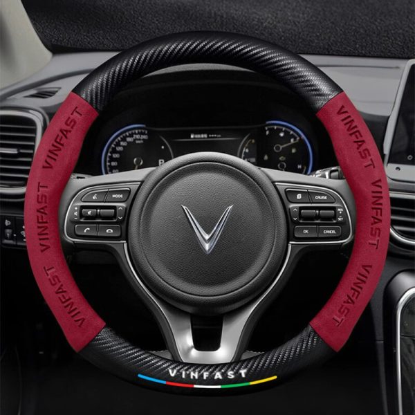 Bọc vô lăng VinFast Da lộn 3D & Sợi Carbon cao cấp