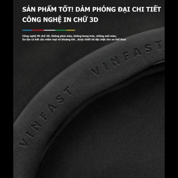 Bọc vô lăng VinFast Da lộn 3D & Sợi Carbon cao cấp