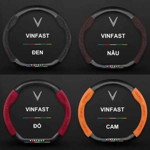 Bọc vô lăng VinFast Da lộn 3D & Sợi Carbon cao cấp