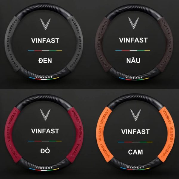 Bọc vô lăng VinFast Da lộn 3D & Sợi Carbon cao cấp