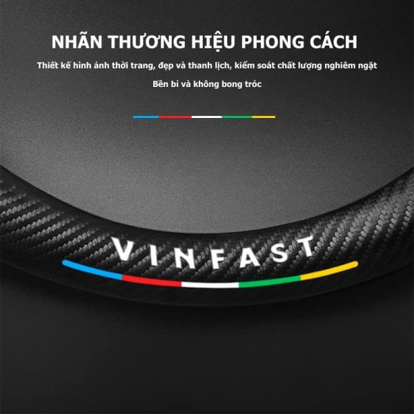 Bọc vô lăng VinFast Da lộn 3D & Sợi Carbon cao cấp