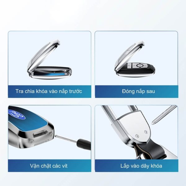 Ốp kim loại bọc chìa khoá ô tô Ford đẳng cấp