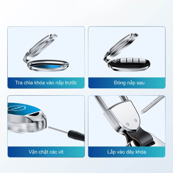 Ốp kim loại bọc chìa khóa ô tô Nissan đẳng cấp