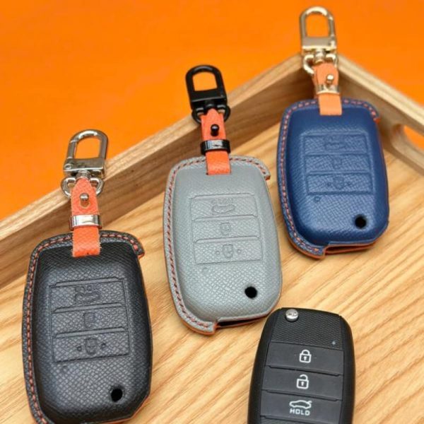 Bao da bọc chìa khóa ô tô KIA handmade cao cấp