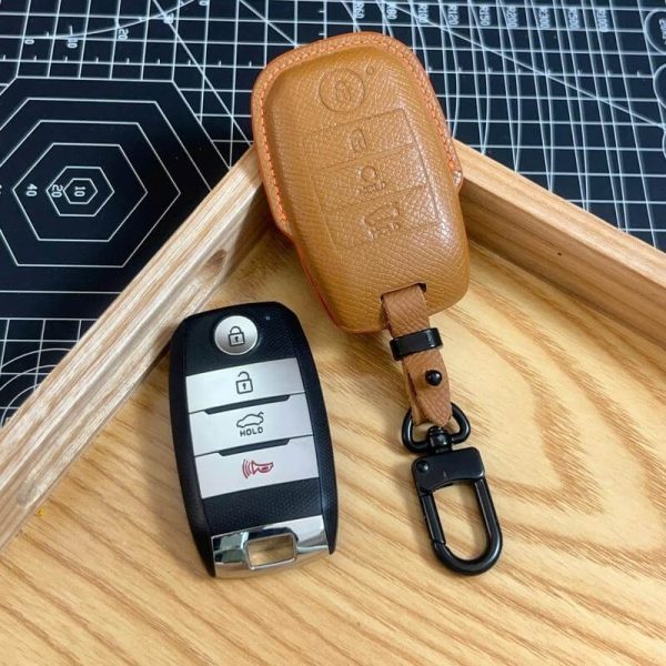Bao da bọc chìa khóa ô tô KIA handmade cao cấp