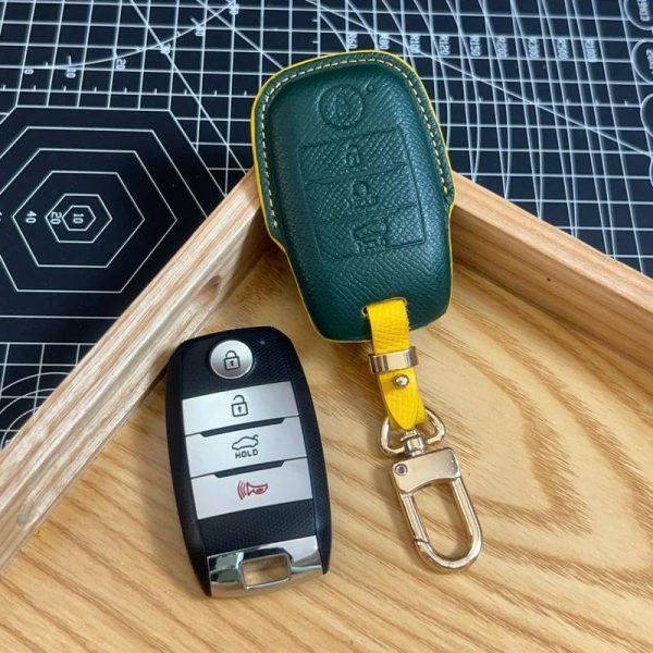 Bao da bọc chìa khóa ô tô KIA handmade cao cấp