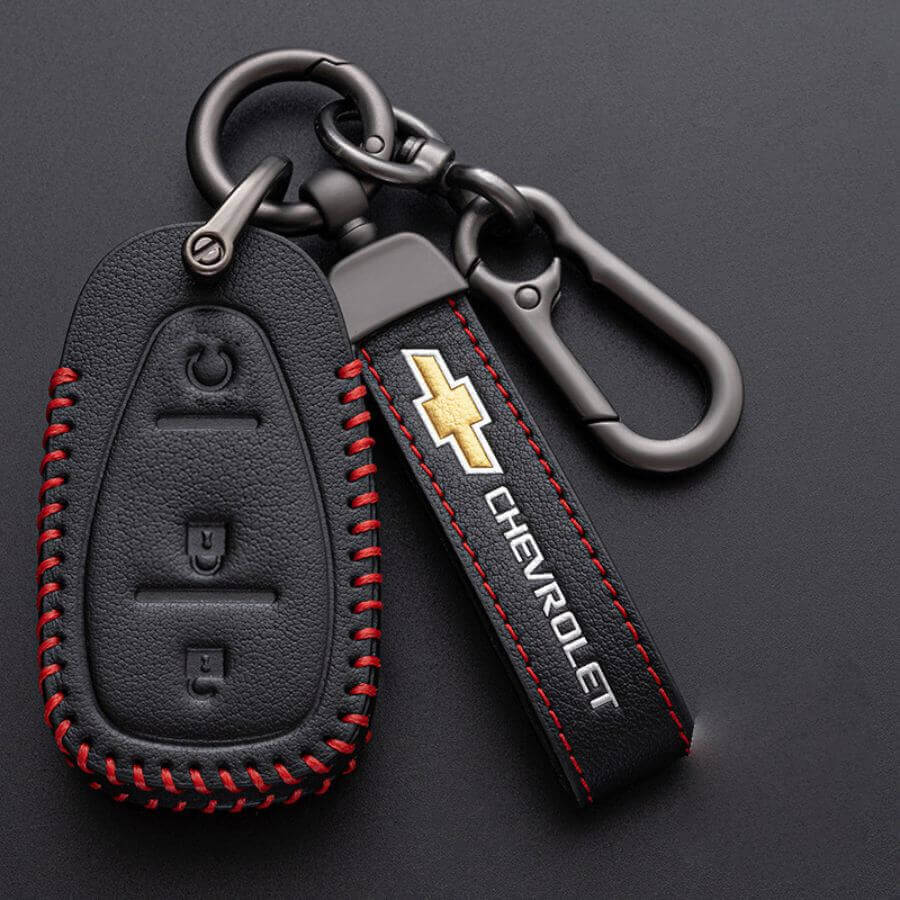 Bao da chìa khoá ô tô Chevrolet dạng hộp kèm móc kim loại