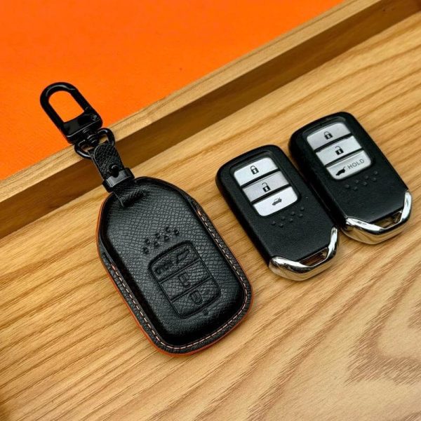 Bao da bọc chìa khoá ô tô Honda da Epsom sang trọng