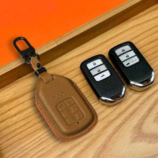 Bao da bọc chìa khoá ô tô Honda da Epsom sang trọng