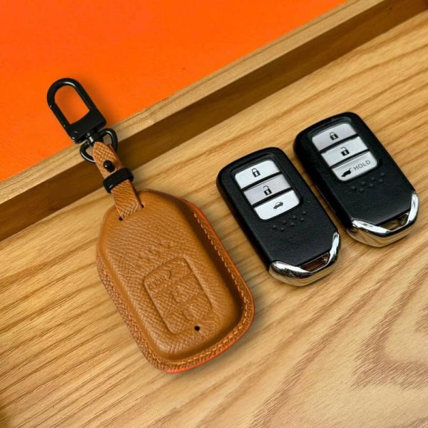 Bao da bọc chìa khoá ô tô Honda da Epsom sang trọng