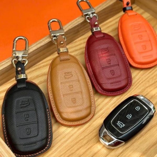 Bao da bọc chìa khoá ô tô Hyundai da Epsom sang trọng