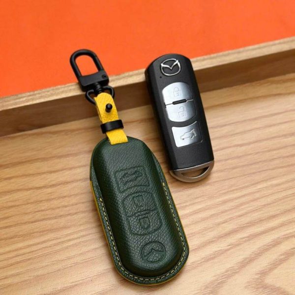 Bao da bọc chìa khóa ô tô Mazda handmade cao cấp