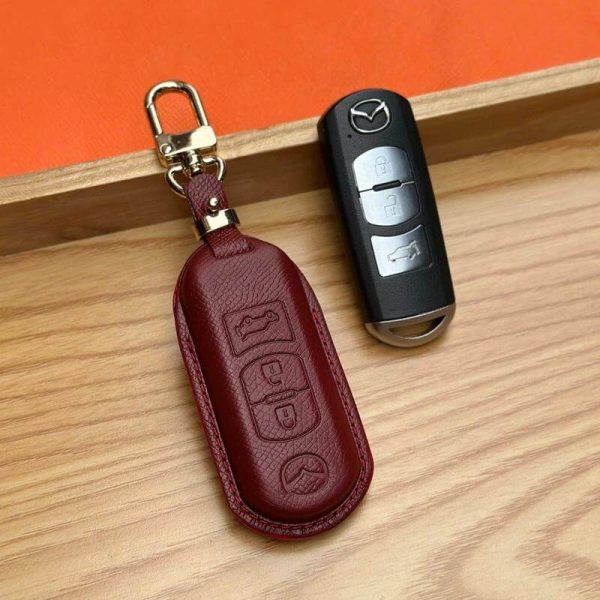 Bao da bọc chìa khóa ô tô Mazda handmade cao cấp