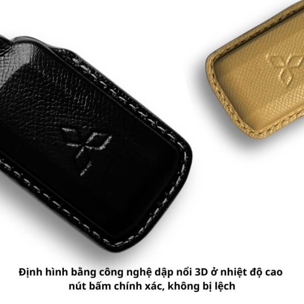 bao da bọc chìa khoá ô tô Mitsubishi handmade cao cấp