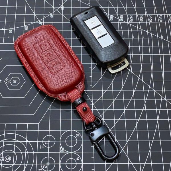 Bao da bọc chìa khóa ô tô Mitsubishi handmade cao cấp