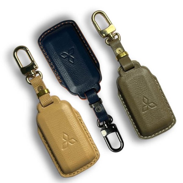 bao da bọc chìa khoá ô tô Mitsubishi handmade cao cấp