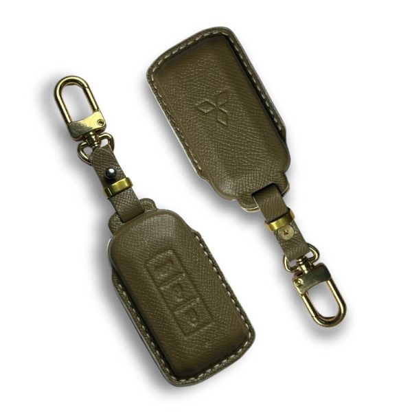 bao da bọc chìa khoá ô tô Mitsubishi handmade cao cấp