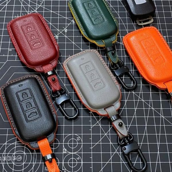 bao da bọc chìa khoá ô tô Mitsubishi handmade cao cấp