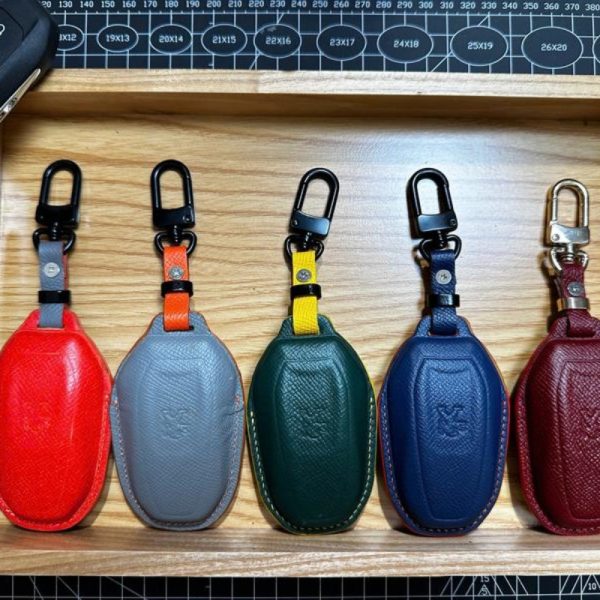 Bao da bọc chìa khóa ô tô Peugeot handmade cao cấp