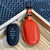 Bao da bọc chìa khóa ô tô Peugeot handmade cao cấp