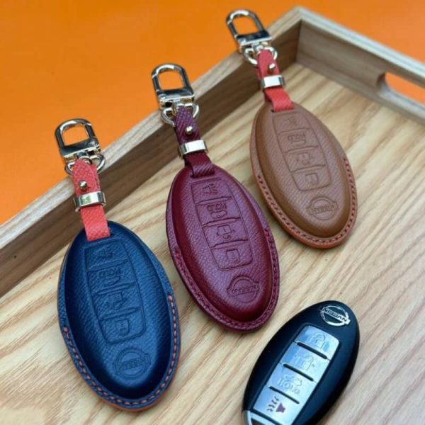 Bao da bọc chìa khóa ô tô Nissan handmade cao cấp