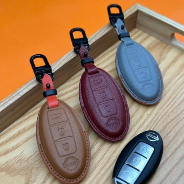 Bao da bọc chìa khóa ô tô Nissan handmade cao cấp