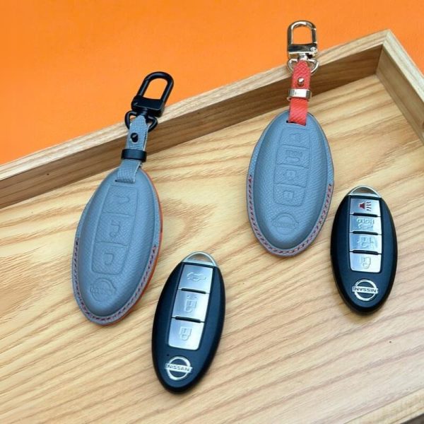 Bao da bọc chìa khóa ô tô Nissan handmade cao cấp