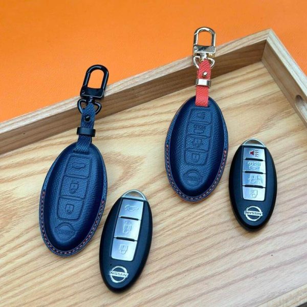 Bao da bọc chìa khóa ô tô Nissan handmade cao cấp