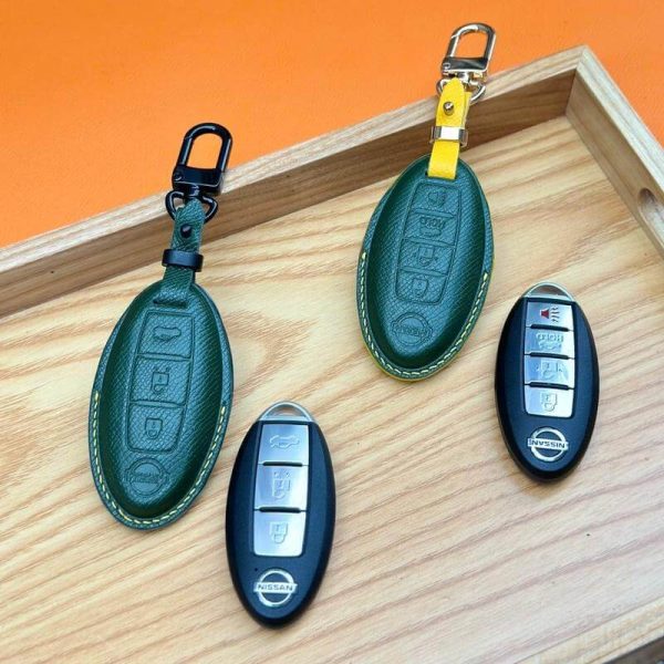 Bao da bọc chìa khóa ô tô Nissan handmade cao cấp