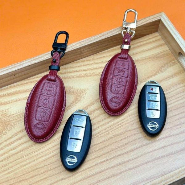 Bao da bọc chìa khóa ô tô Nissan handmade cao cấp