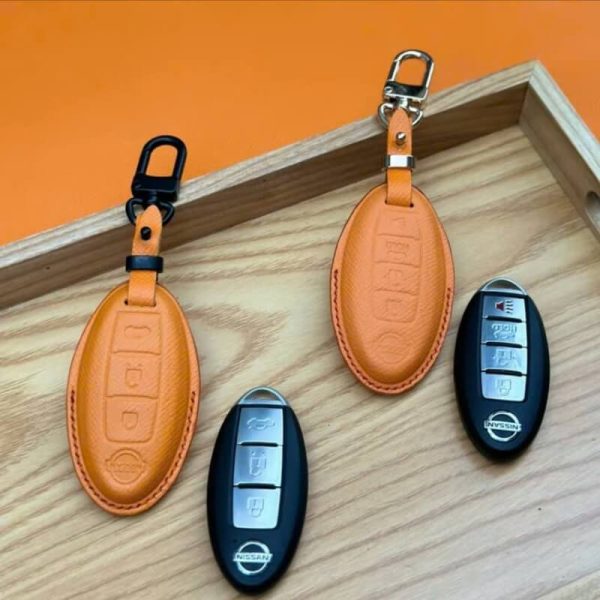 Bao da bọc chìa khóa ô tô Nissan handmade cao cấp