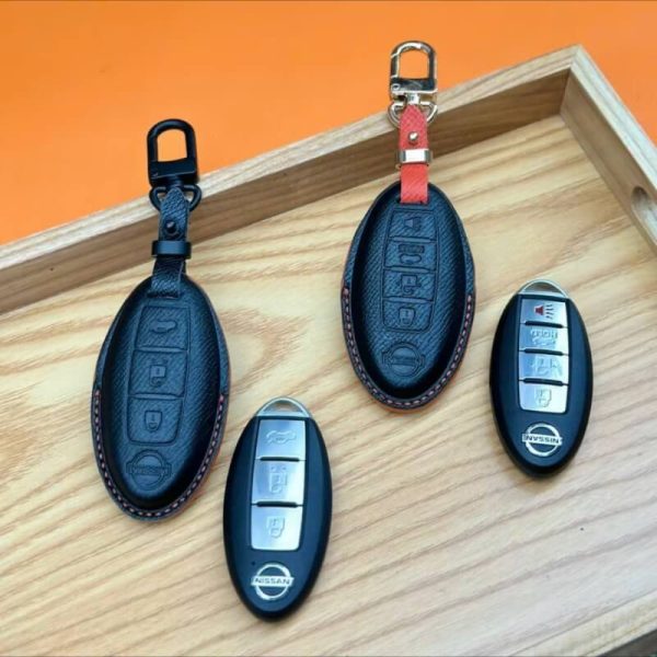 Bao da bọc chìa khóa ô tô Nissan handmade cao cấp