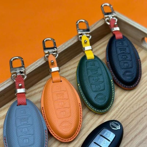 Bao da bọc chìa khóa ô tô Nissan handmade cao cấp