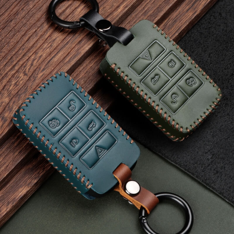 Bao da chìa khóa ô tô Land Rover da bò thủ công
