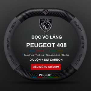Bọc vô lăng xe Peugeot 408 da lộn sợi carbon