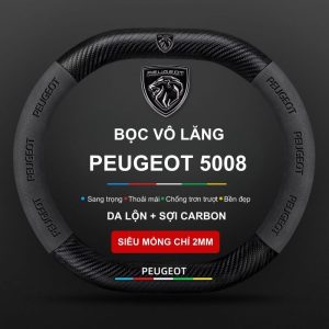 Bọc vô lăng xe Peugeot 5008 da lộn sợi carbon