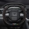 Bọc vô lăng xe Peugeot da lộn sợi carbon mẫu d-cut 2 đầu