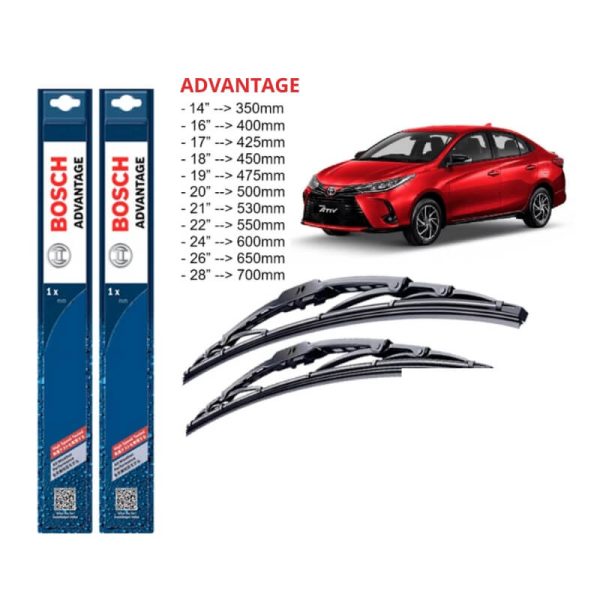 Gạt mưa xe ô tô Bosch Advantage xương sắt chính hãng